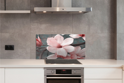 Kitchen Splashback pink flowers