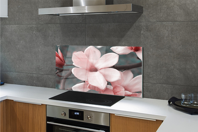 Kitchen Splashback pink flowers