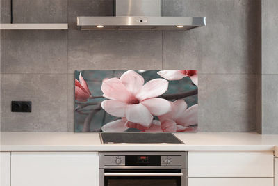 Kitchen Splashback pink flowers