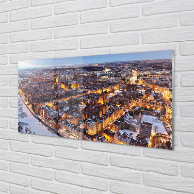 Kitchen Splashback River panorama Gdansk Winter