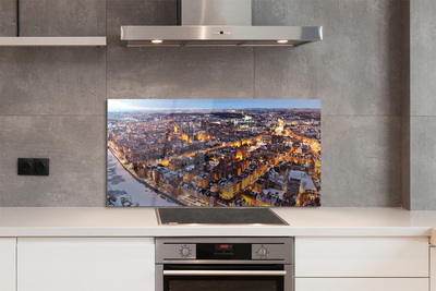 Kitchen Splashback River panorama Gdansk Winter