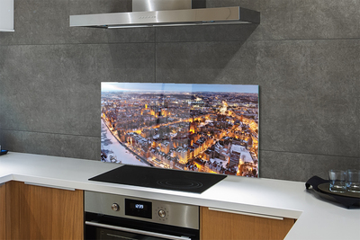 Kitchen Splashback River panorama Gdansk Winter