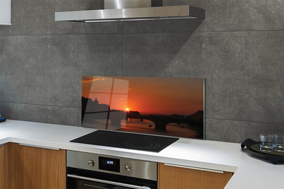 Kitchen Splashback Italy Sunset River Sun