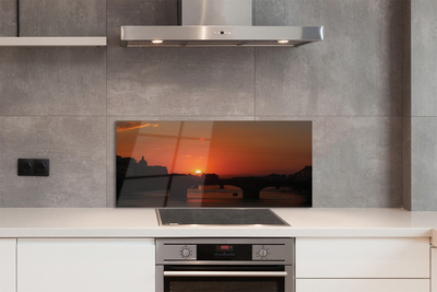 Kitchen Splashback Italy Sunset River Sun