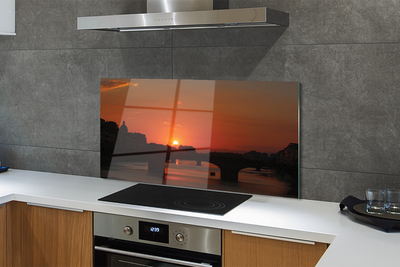 Kitchen Splashback Italy Sunset River Sun