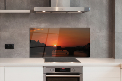 Kitchen Splashback Italy Sunset River Sun