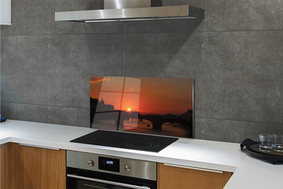 Kitchen Splashback Italy Sunset River Sun