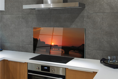 Kitchen Splashback Italy Sunset River Sun