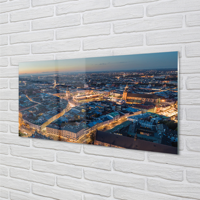 Kitchen Splashback Night Panorama Krakow