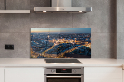 Kitchen Splashback Night Panorama Krakow