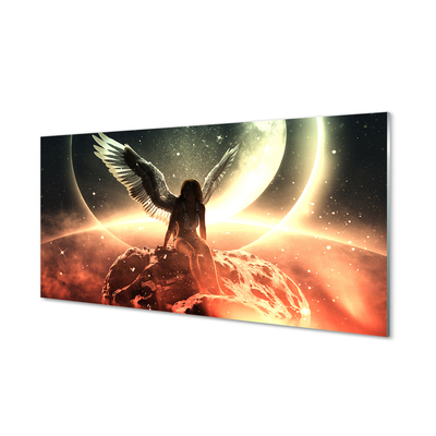 Kitchen Splashback Women lunar meteorite wings