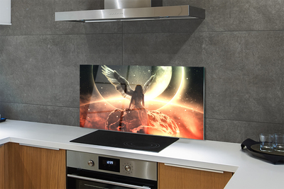 Kitchen Splashback Women lunar meteorite wings