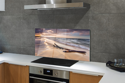 Kitchen Splashback Gdansk beach sunset sea sun