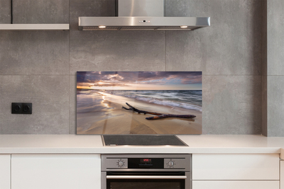 Kitchen Splashback Gdansk beach sunset sea sun