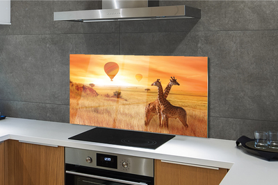 Kitchen Splashback Balloons Sky Giraffe