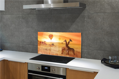 Kitchen Splashback Balloons Sky Giraffe