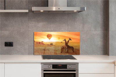 Kitchen Splashback Balloons Sky Giraffe