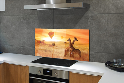 Kitchen Splashback Balloons Sky Giraffe