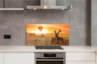 Kitchen Splashback Balloons Sky Giraffe