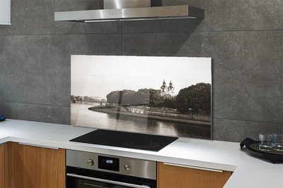 Kitchen Splashback River Bridge Krakow