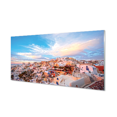 Kitchen Splashback Greece Panoramic sunset city sun