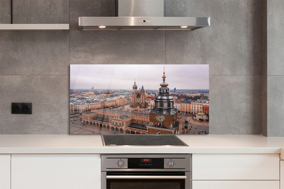 Kitchen Splashback Krakow Panorama winter churches