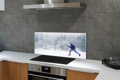 Kitchen Splashback Forest Winter Snowman