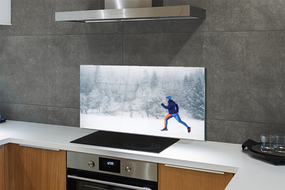 Kitchen Splashback Forest Winter Snowman