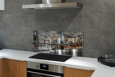 Kitchen Splashback Night View Bridge