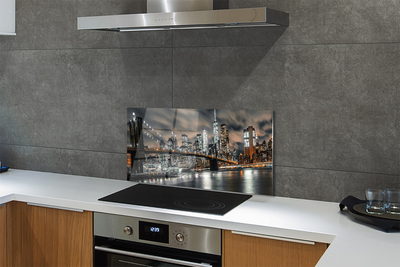 Kitchen Splashback Night View Bridge