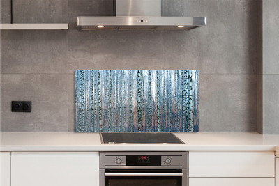 Kitchen Splashback Sunset the birch forest