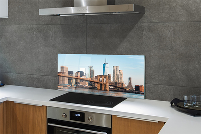 Kitchen Splashback Panorama River Bridge