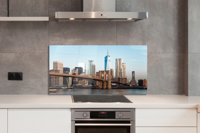 Kitchen Splashback Panorama River Bridge