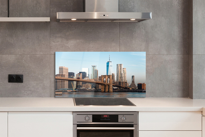 Kitchen Splashback Panorama River Bridge