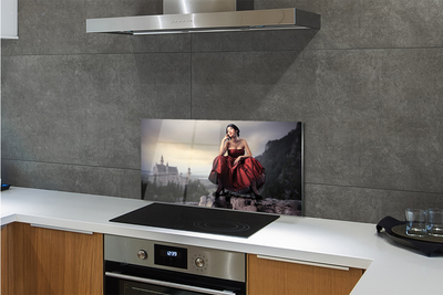 Kitchen Splashback Woman dress up