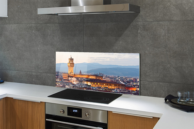 Kitchen Splashback Panorama Sunset Castle Italy