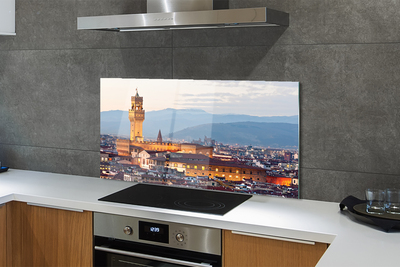 Kitchen Splashback Panorama Sunset Castle Italy