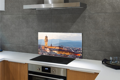 Kitchen Splashback Panorama Sunset Castle Italy