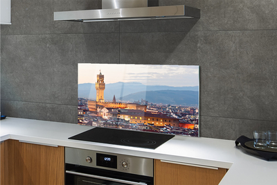 Kitchen Splashback Panorama Sunset Castle Italy