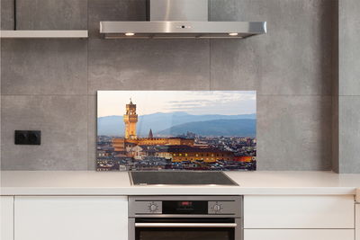 Kitchen Splashback Panorama Sunset Castle Italy