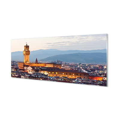 Kitchen Splashback Panorama Sunset Castle Italy