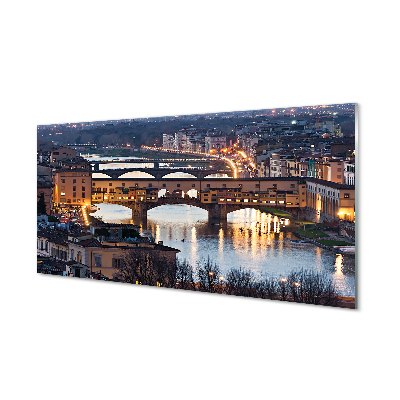 Kitchen Splashback Italy River Night Bridges