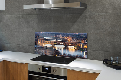 Kitchen Splashback Italy River Night Bridges