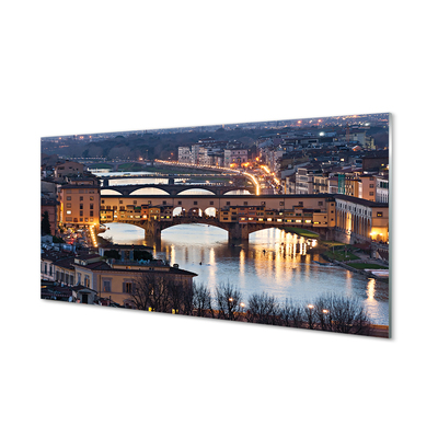 Kitchen Splashback Italy River Night Bridges