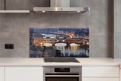 Kitchen Splashback Italy River Night Bridges