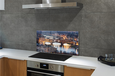 Kitchen Splashback Italy River Night Bridges