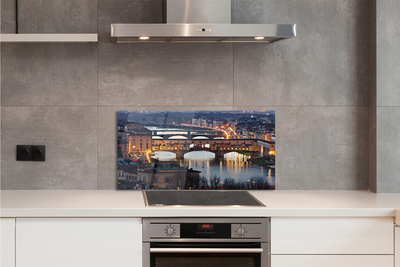 Kitchen Splashback Italy River Night Bridges