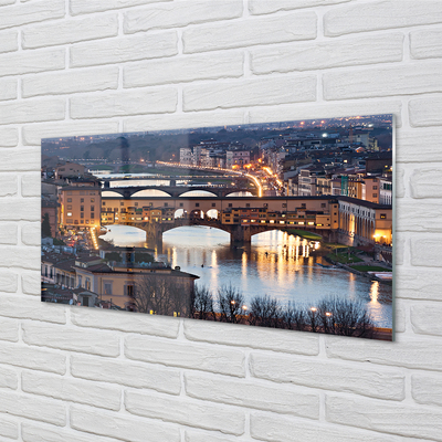 Kitchen Splashback Italy River Night Bridges