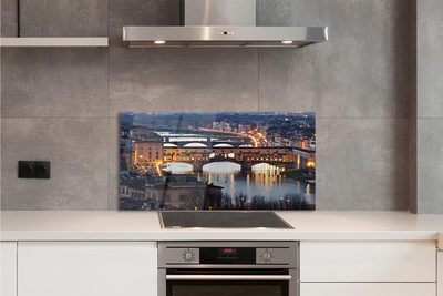 Kitchen Splashback Italy River Night Bridges