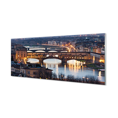 Kitchen Splashback Italy River Night Bridges